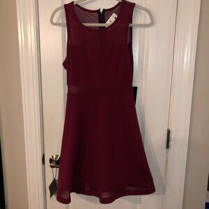 Express womens magenta sleeveless dress zip back size S